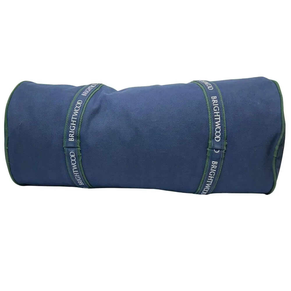 Canvas Duffle Bankers Bag Brightwood Company Logo Blue & Green 22 in x 11 in